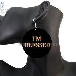I am Blessed Christian Earrings
